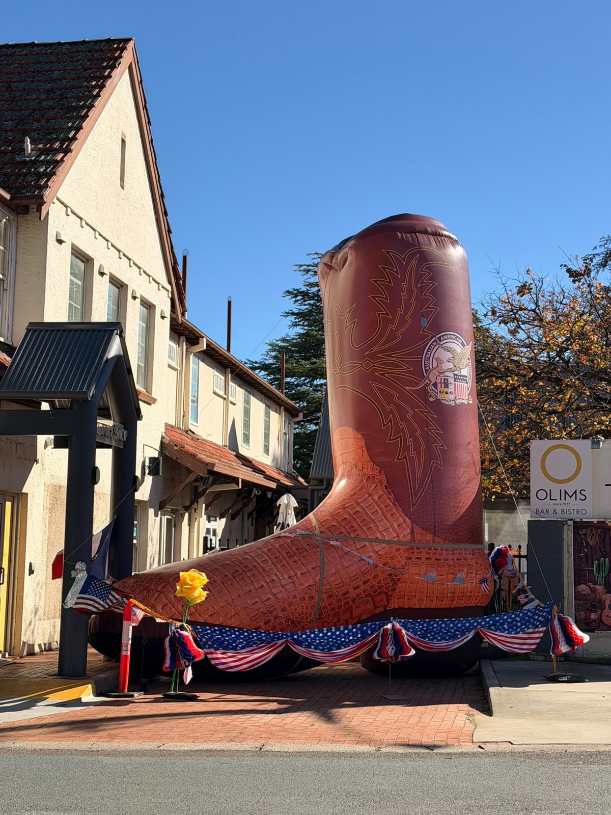 8-metre cowboy boot at Fourth of July Canberra event